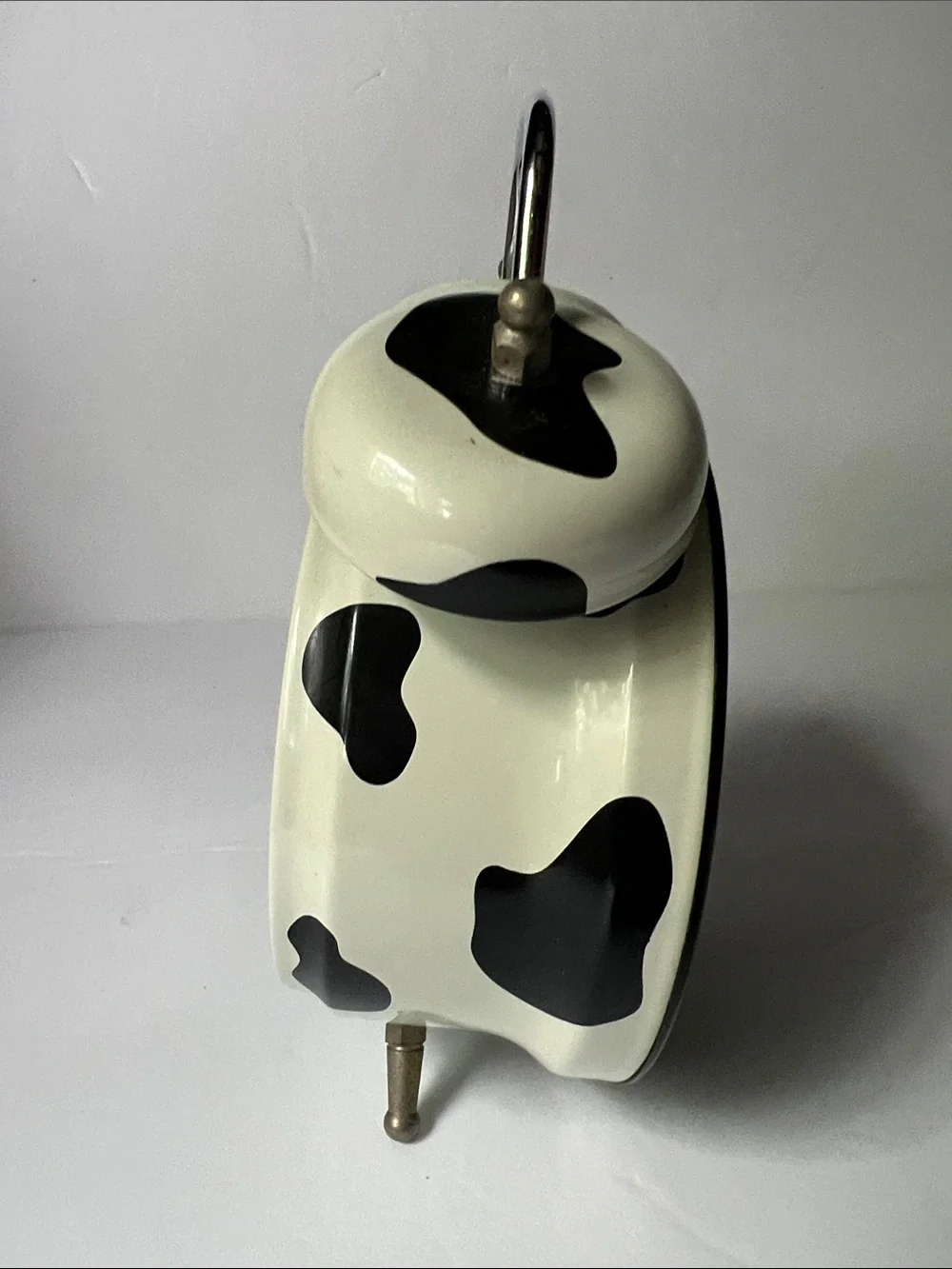 Cream Vintage-Style Cow Face Twin Bell Alarm Clock - Unbranded